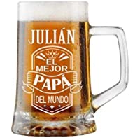Jarra de Cerveza Personalizada Día del Padre BANDA CON CORONA Regalo Grabado y Personalizado para Hombre o Mujer…